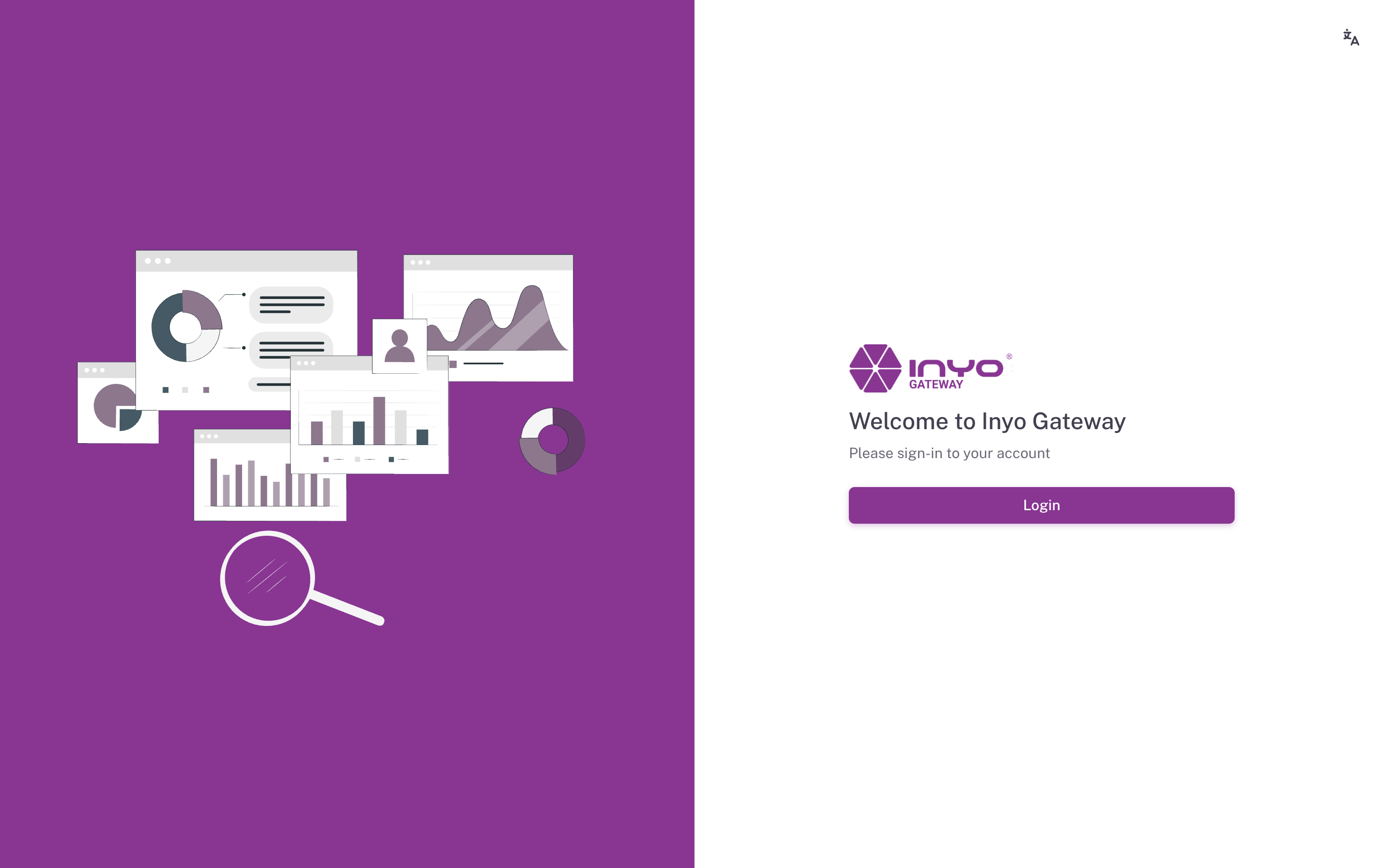 The Dashboard login page